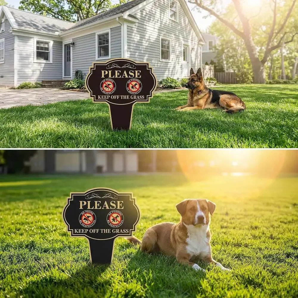 Dog No Poop Sign 10X14 Inches Aluminum Composite Waterproof Yard Respectful Lawn